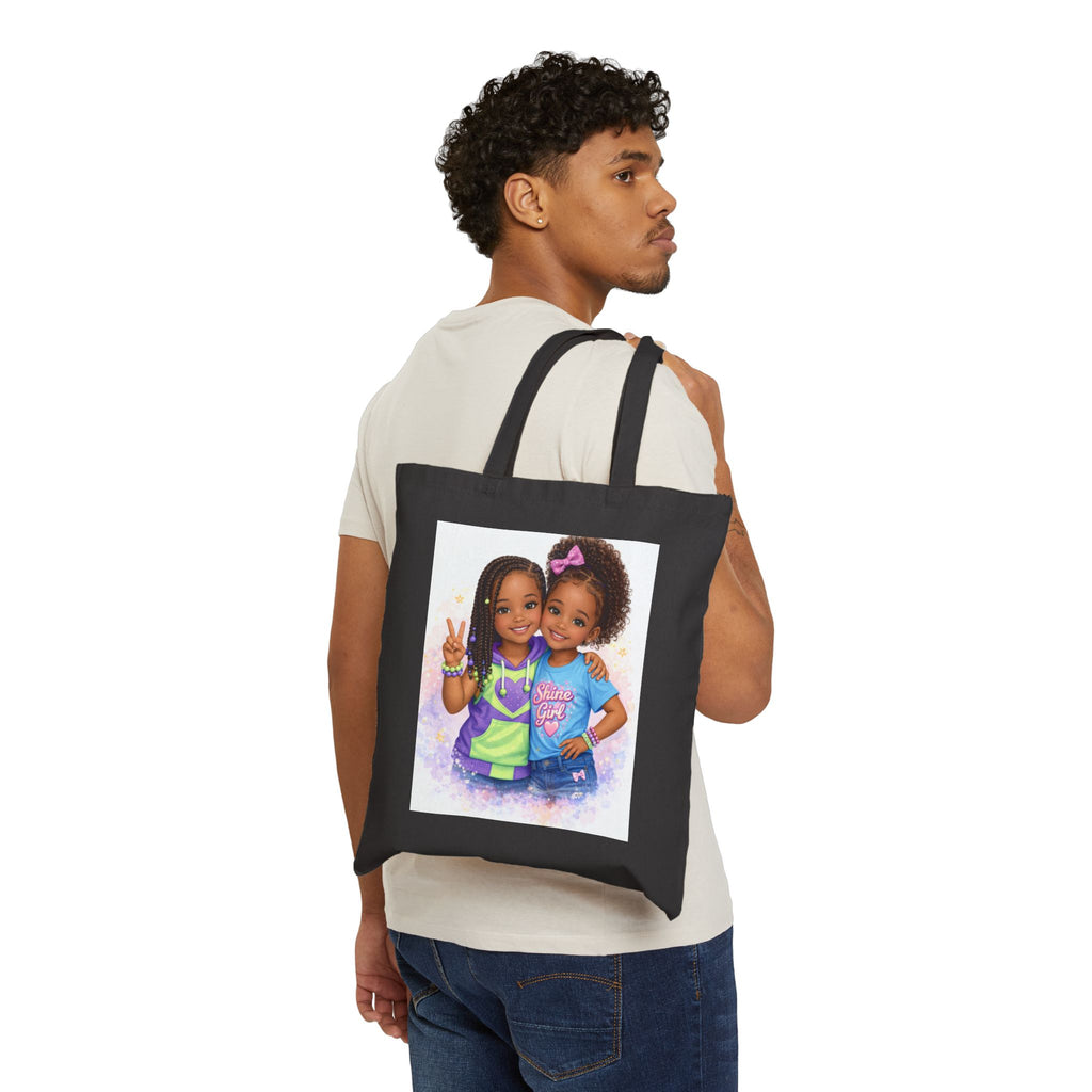 Little Shine Stories Canvas Tote Bag — Kids Book Character Tote for Girls