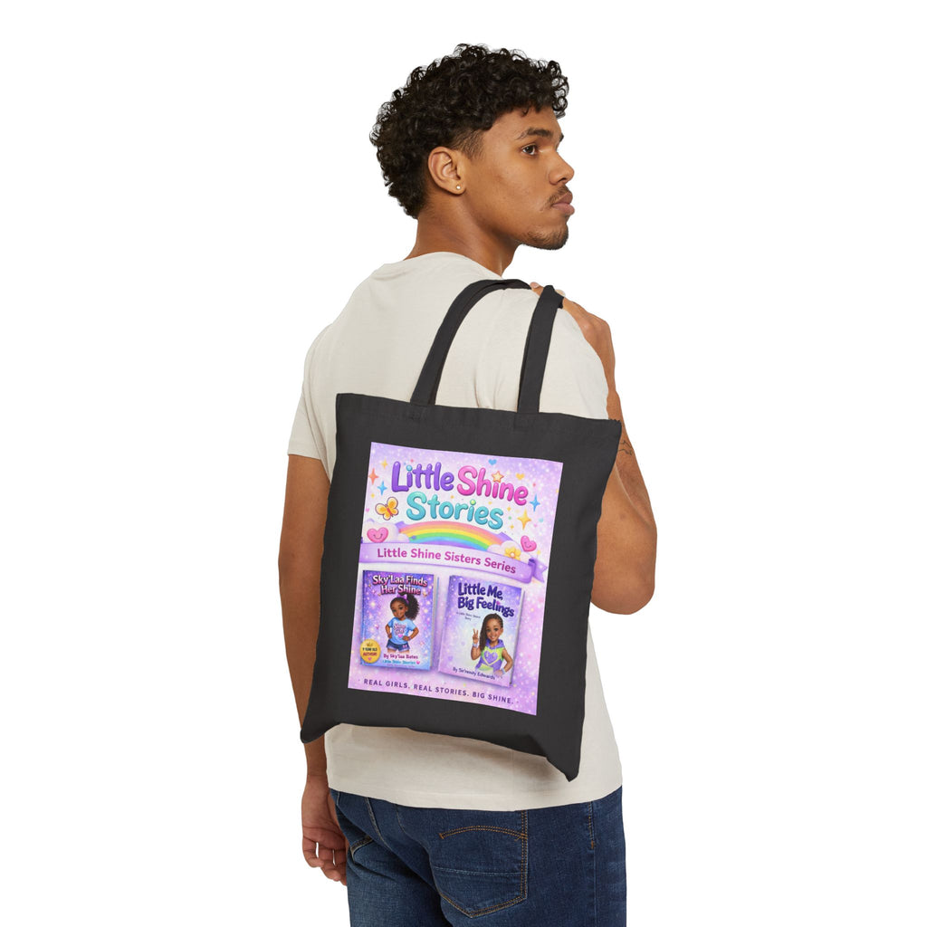 Little Shine Stories Canvas Tote Bag — Kids Book Character Tote for Girls