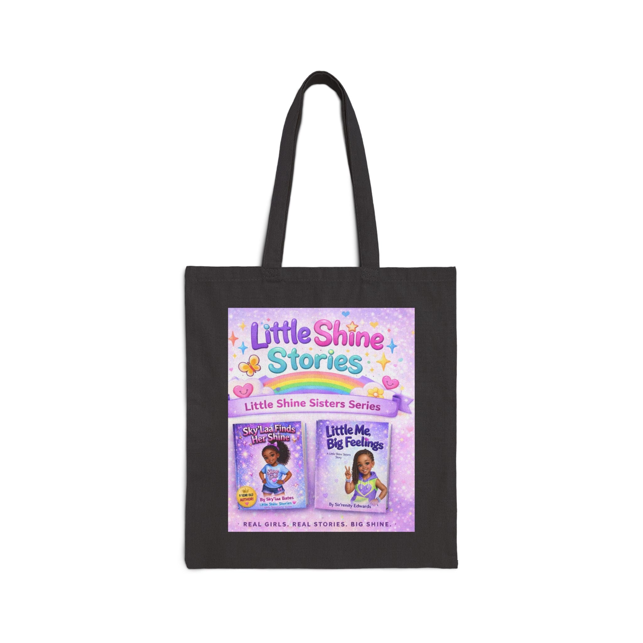 Little Shine Stories Canvas Tote Bag — Kids Book Character Tote for Girls