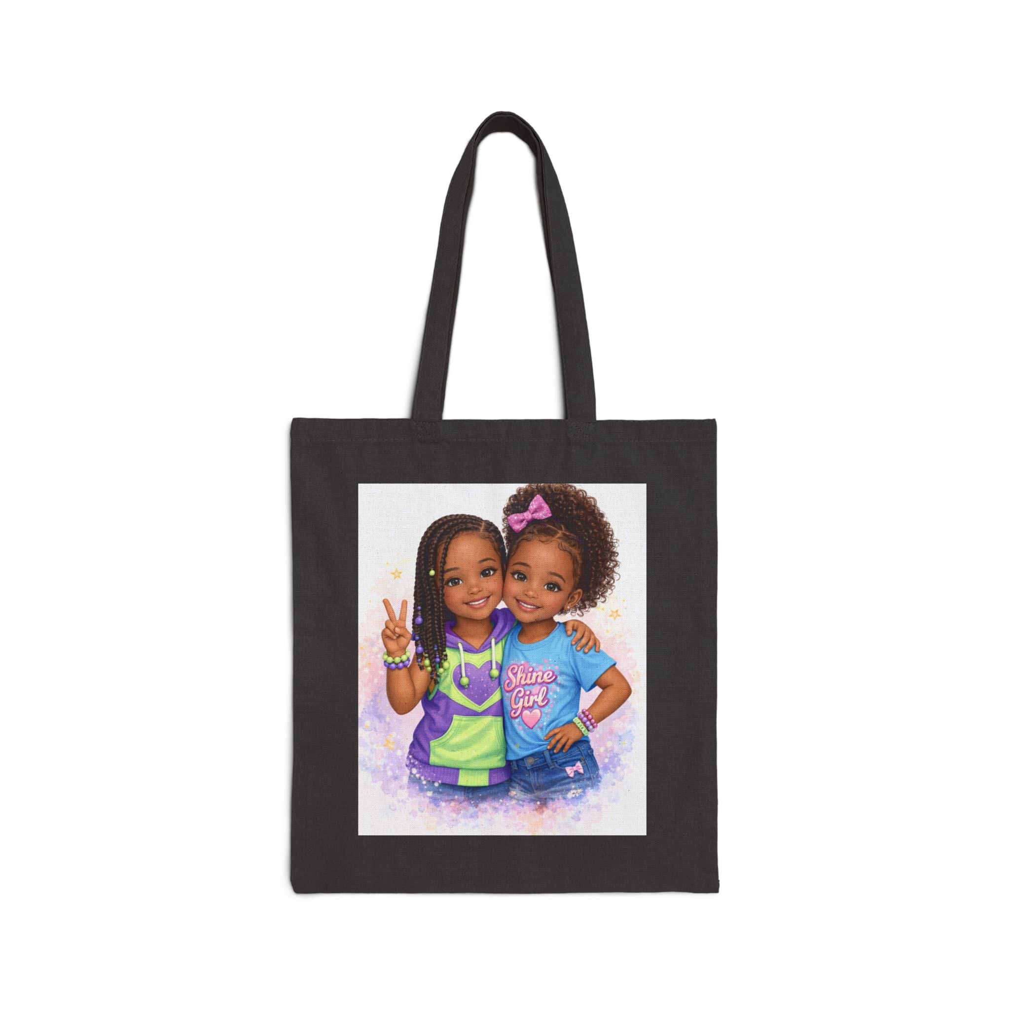 Little Shine Stories Canvas Tote Bag — Kids Book Character Tote for Girls
